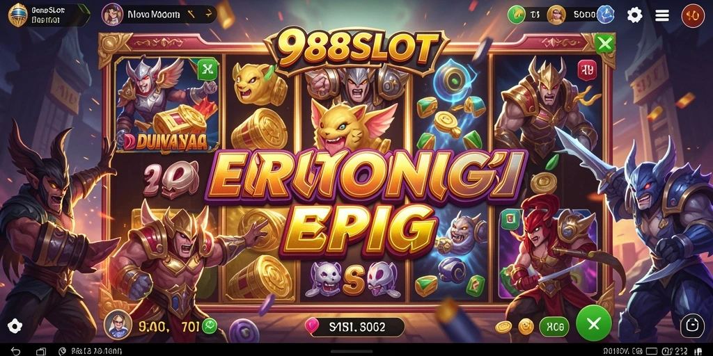 Screenshot 988SLOT menampilkan pertarungan seru antara karakter dengan grafik memukau.