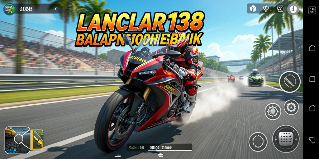 Screenshot gameplay LANCAR138 menampilkan aksi balap motor yang seru dan mendebarkan.