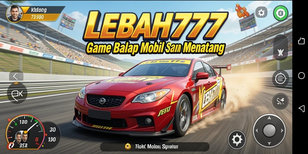 Screenshot gameplay LEBAH777 menampilkan aksi balapan yang mendebarkan.