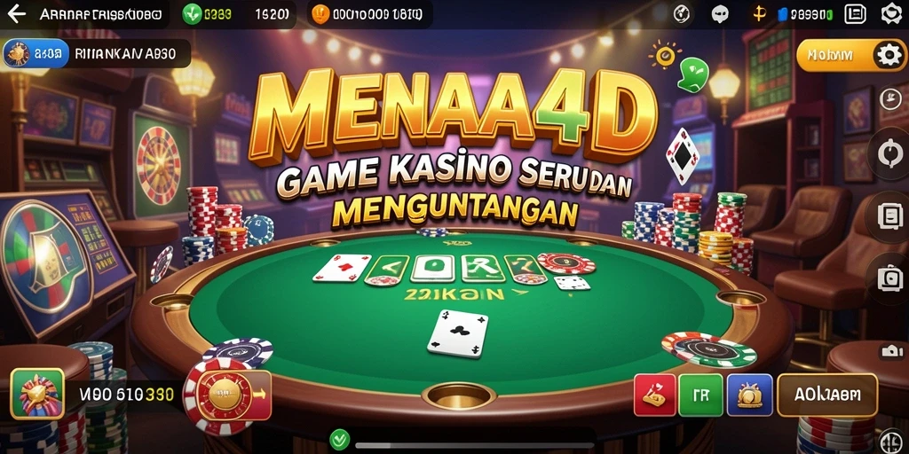Screenshot utama MENARA4D menunjukkan gameplay Kasino yang memukau.