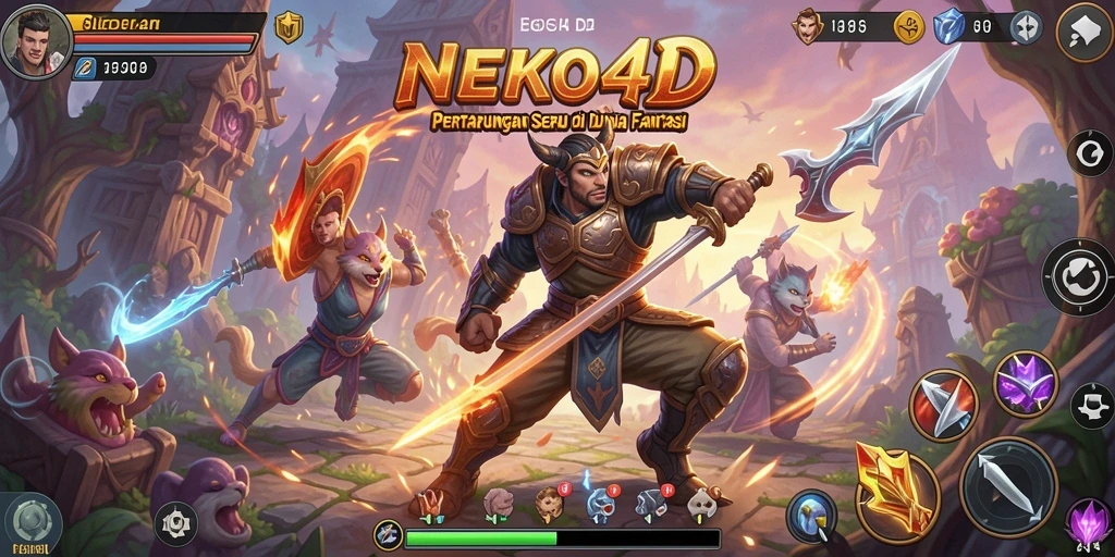 Gameplay pertarungan yang seru di NEKO4D dengan karakter unik.