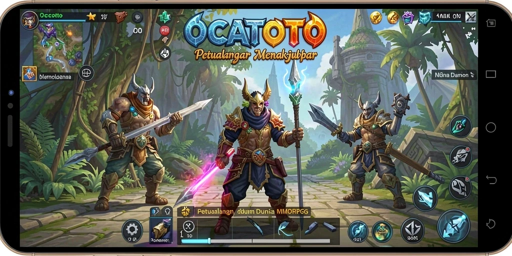 Tangkapan layar OCATOTO menampilkan aksi pertempuran yang epik di dunia MMORPG.