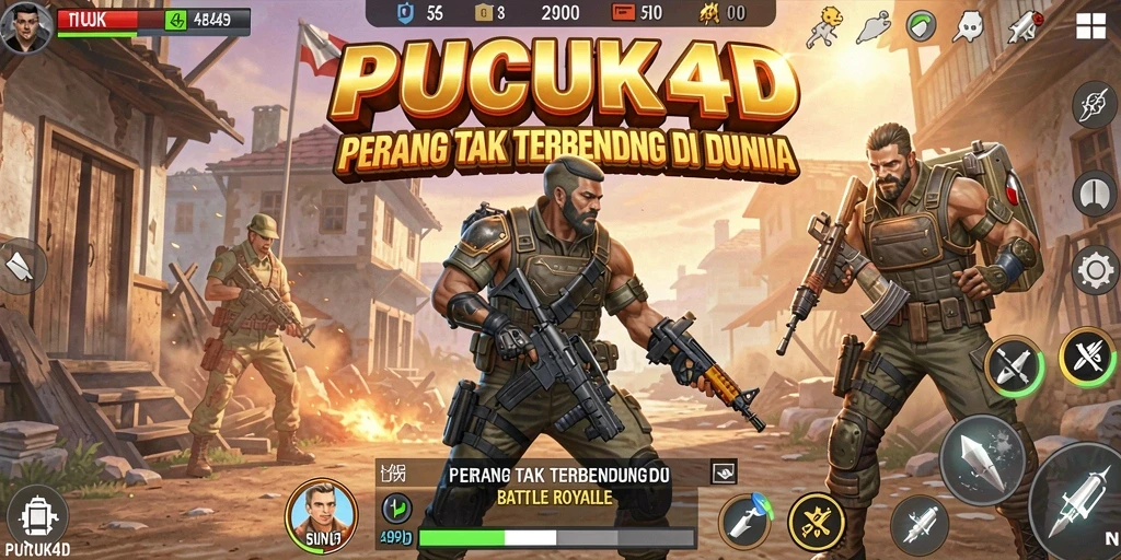 Tampilan gameplay <strong>PUCUK4D</strong> yang intens dan menegangkan di arena Battle Royale.