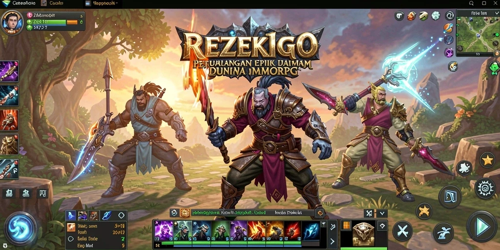Tampilan gameplay epik dalam REZEKIGO dengan karakter dan dunia yang menawan.