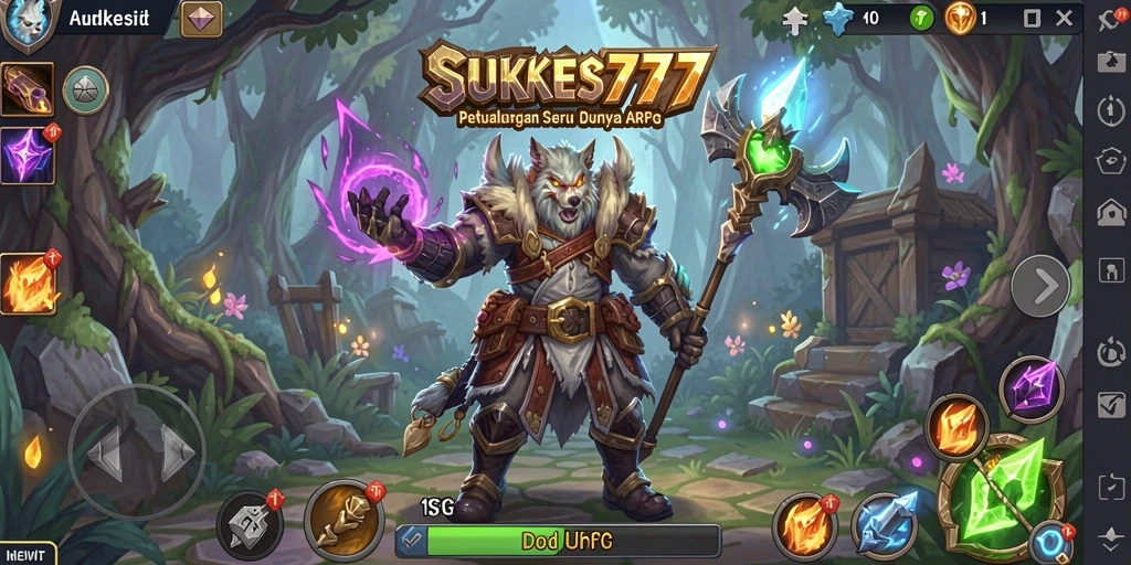 Tampilan gameplay <strong>SUKSES777</strong> menunjukkan aksi pertarungan yang mendebarkan di dunia fantasi.