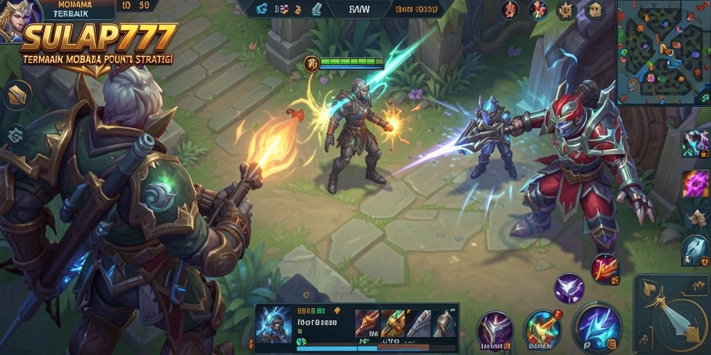 Tampilan gameplay MOBA yang seru dan menarik.